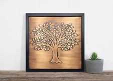Thoughtful Gift for New Home – Tree of Life Copper Wall Art in Wooden Frame