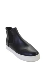 Vince Womens Faux Leather Slip On Platform Round Toe Ankle Boots Black Size 10