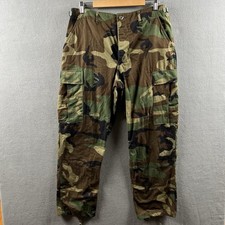 Vintage US Military Pants Adult Medium Short Camo Camouflage Ripstop Mens Army