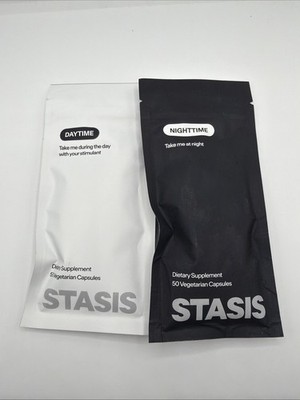 Stasis Daytime & Nighttime Dietary Supplement Set Zinc Vegetarian Capsules Daily