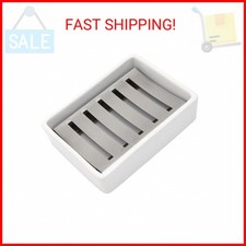 Ceramic Soap Dish Stainless Steel Soap Holder for Bathroom and Shower Double Lay