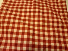gingham print red white  fabric red checkered 1" cotton  4.25 yards