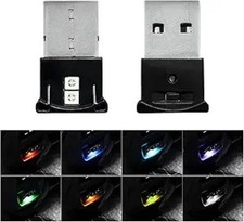 2 PCS Mini USB LED Light, 8-Color RGB Interior Atmosphere Lamp wi Color: 2 PCS