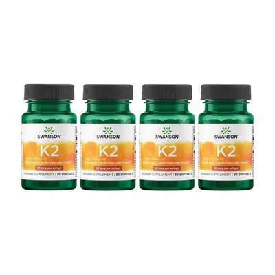 Swanson Natural Vitamin K2 (Menaquinone-7) 50 mcg 30 Sgels - 4 Pack