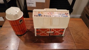 Vintage Fisher Price 1967 Play Family Farm Barn and Silo Only 