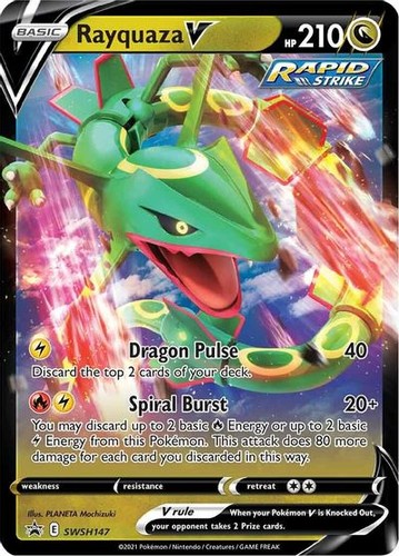 Pokemon Rayquaza V Sword & Shield: Black Star Promos SWSH147 Holofoil MP Promo