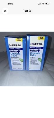2 30 Natrol Mood + Stress Relax + Ultimate Calm Capsules, 100% Drug Free 6/30/26