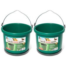 Farm Innovators HB-60 9 Quart 2 Gallon Plastic Heated Bucket w/Metal Handle, ...