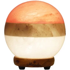 Dual Illumination Salt Rock lamp - Modern Globe Pink White and Grey Design of...