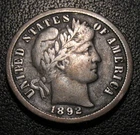 New ListingOLD US COINS SILVER 1892 O HIGHGRADE  BARBER DIME BEAUTY