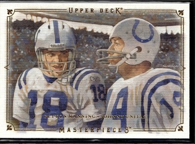 2008 Upper Deck Masterpieces Peyton Manning / Johnny Unitas TW Indianapolis Colt