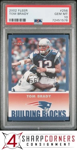 2002 FLEER #256 TOM BRADY PATRIOTS PSA 10