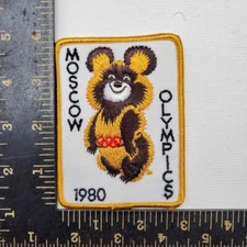 1980 SUMMER OLYMPICS MOSCOW XXII OLYMPIC GAMES - MISHA MASCOT PATCH - 3.75" x 3"