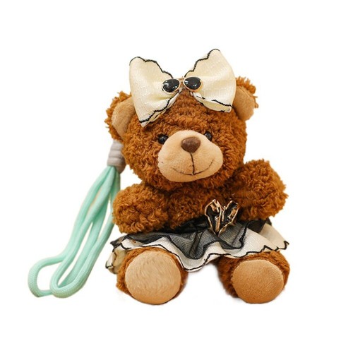 Cartoon Plush Bear Pendnat Cute Car Key Ring Creative Stuffed Dolls Gifts - Picture 10 of 11
