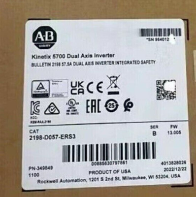 Allen-Bradley 2198-D057-ERS3 Kinetix 5700 Dual Axis Inverter 2198D057ERS3