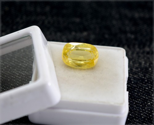 8.10 Ct Certified Rare Natural Oval Cut Yellow Sapphire AA+ Loose Gemstone Y279 - Picture 2 of 3
