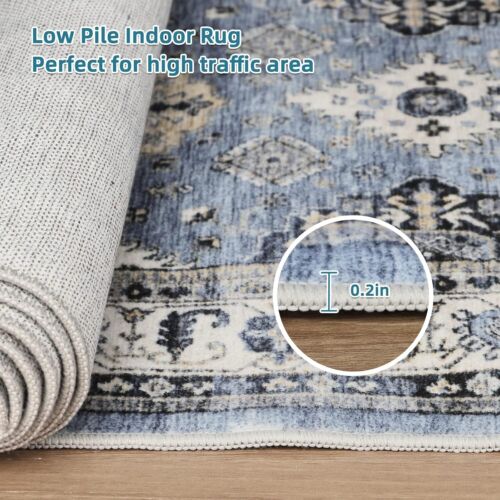 Vintage 2x6 Non-Slip Hallway Runner Rug - Machine Washable and Stain Resistant - Picture 8 of 12