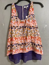 Q & A Womens Pink Animal Print Racerback  Casual Tank Top Blouse SZ M NWT $ 65