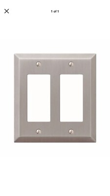AMERELLE 163RRBN Century Double Rocker Steel Wallplate in Brushed Nickel AMERELLE 163RRBN Century Double Rocker Steel Wallplate in Brushed Nickel