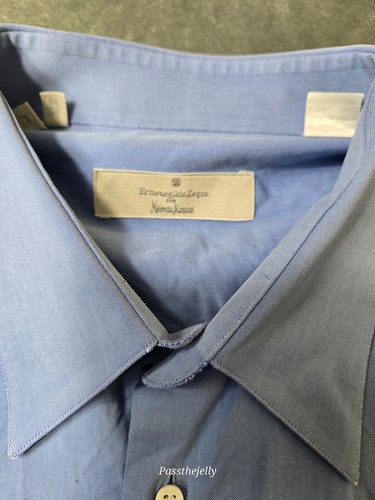 Camicia Ermenegildo Zenga uomo grande 46 18 manica lunga abito camicia Made in Italy - Foto 3 di 12