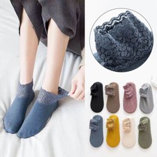 Fashion Lace Warmer Socks Women Ladies Ankle Socks Non-Slip Cotton Breathable /+