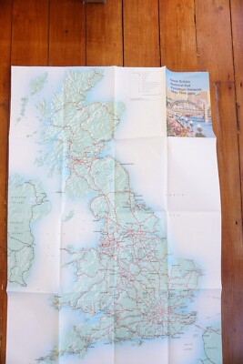 1999 2000 British Rail Passenger Network Eisenbahnkarte sehr guter Zustand