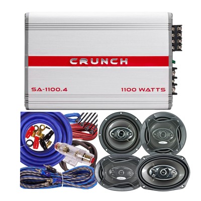 Crunch SA-1100.4 1100W 4-Ch Amplifier + 