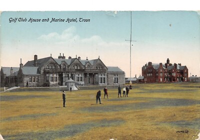 AK TROON GOLF - CLUBHAUS & MARINE HOTEL - ANIMIERTE SZENE - UM 1915