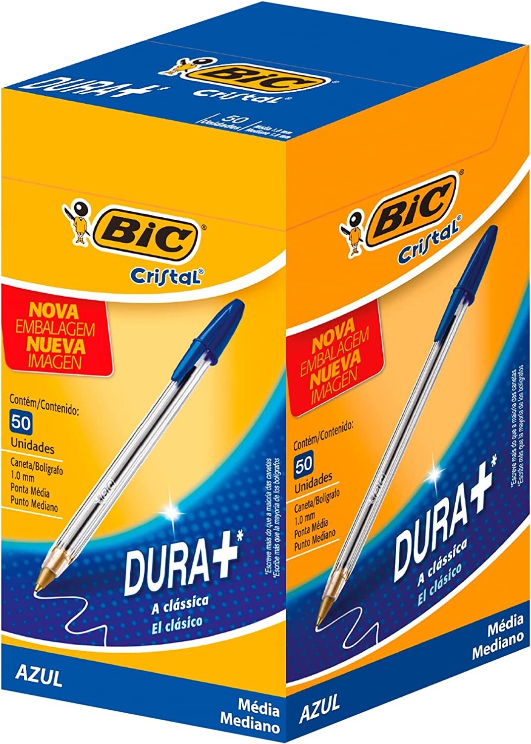 BIC Lot de 50 stylos à billes de bureau pour le travail quotidien et les devoirs