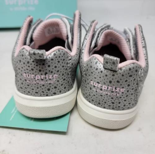 Stride Rite Surprize Cutler Silver Leopard Print Sneakers Baby Girls 6M A5026 - Picture 2 of 6