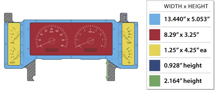 Dakota Digital 84-87 Buick Regal Analog Gauge System Silver Red VHX-84B-REG-S-R - Image 4 of 4