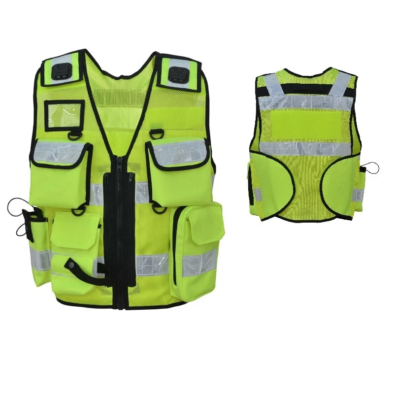 Neu 1213 Gelb Reflektierende Hundeführer Sicherheitsweste Security m. 2x Patches - Bild 2 von 4