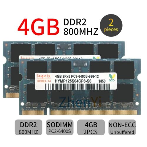 Portátil 16GB 8GB 4G PC2-6400 DDR2-800MHz 200Pin SODIMM Notebook RAM para Hynix DE - Imagen 1 de 15