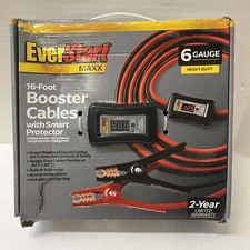 EVERSTART MAXX 16 FOOT BOOSTER CABLES  6 GAUGE NEW IN OPEN BOX