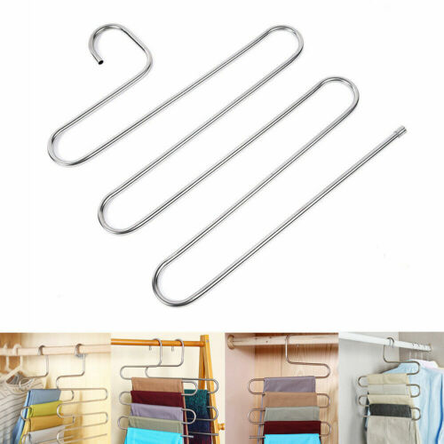 Clothes Pants Hanger S-Shape Trouser Holder Closet storage for Pants Jeans Scarf