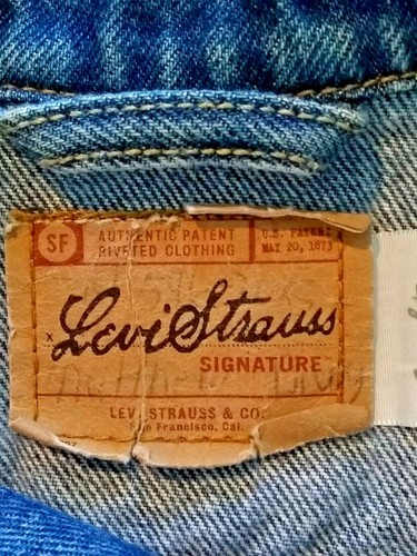 Levi Strauss Signature Youth Size 7X Standard Trucker Denim Jean Jacket - Picture 9 of 11