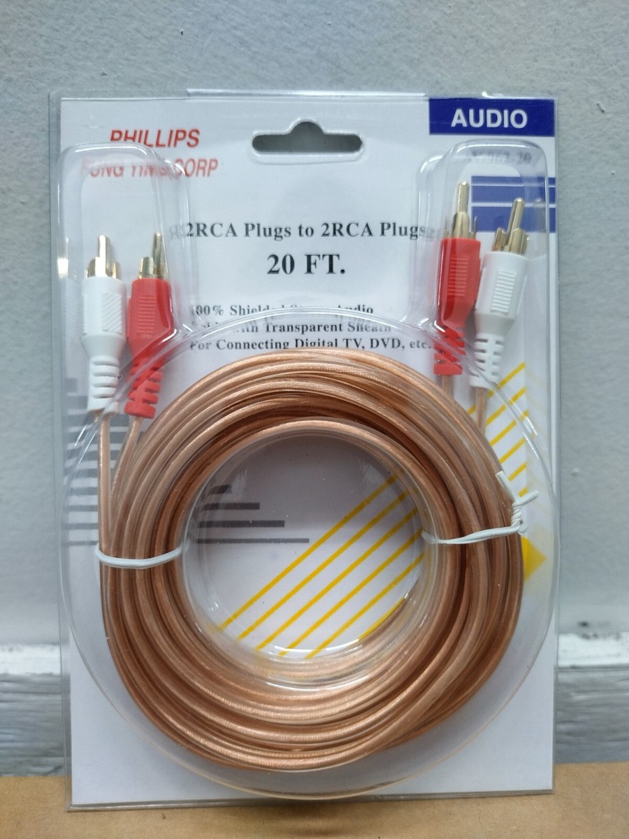 Phillips Fung Ying Corp 20 Ft. 2 RCA Plugs to 2 RCA Plugs Shielded