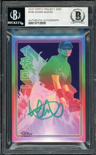 ICHIRO SUZUKI TOPPS PROJECT 2020 MATT TAYLOR CARD GEM 10 AUTO TEAL /10 BECKETT