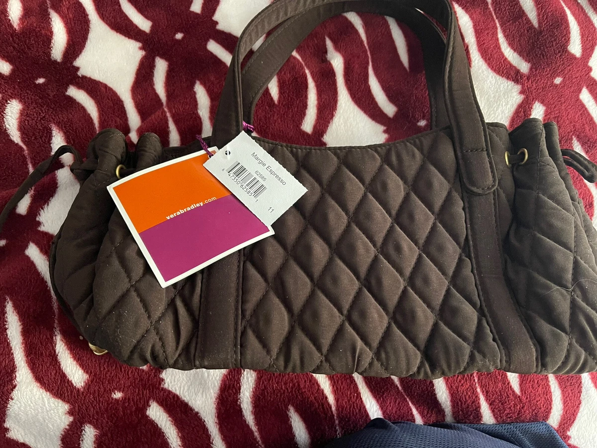 NWT Vera Bradley Margie Expresso Quilted Microfiber Small Bag