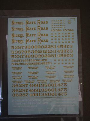 Nickel Plate Road (NKP) Yard and Small Road Engine Decals, O-scale