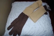 SAKS 5th FIFTH AVENUE Tech Gloves Touch Screen Ready Brown & Tan 2-Fer NEW $85