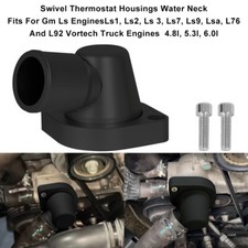 Billet Swivel Thermostat Housing Water Neck 90 For Ls Engine 1.5 Hose Black
