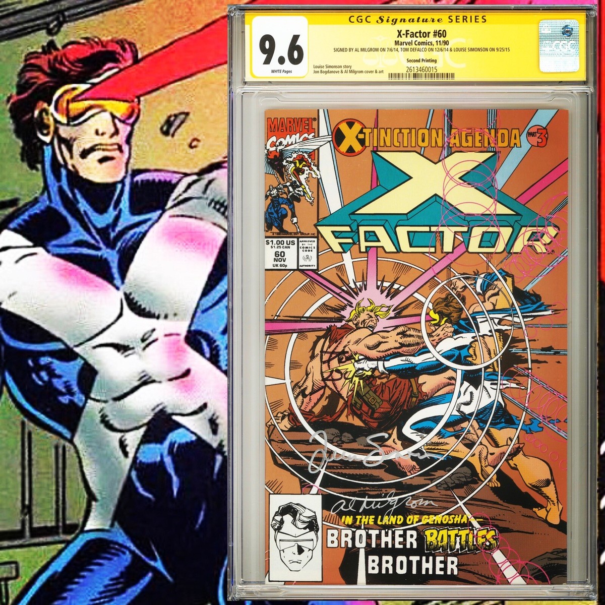 CGC 9.6 SS X-Factor #60 2nd Print Variant signed by Milgrom