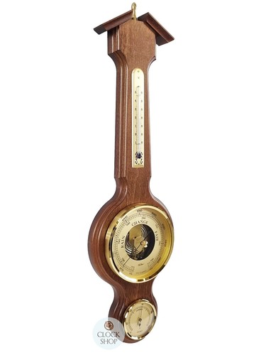55cm Walnut Traditional Weather Station With Barometer Thermometer & Hygrometer - Picture 2 of 11
