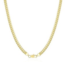 4mm 18-36" Diamond-Cut Round Cuban Link Gold Plated Chain Necklace Men Women