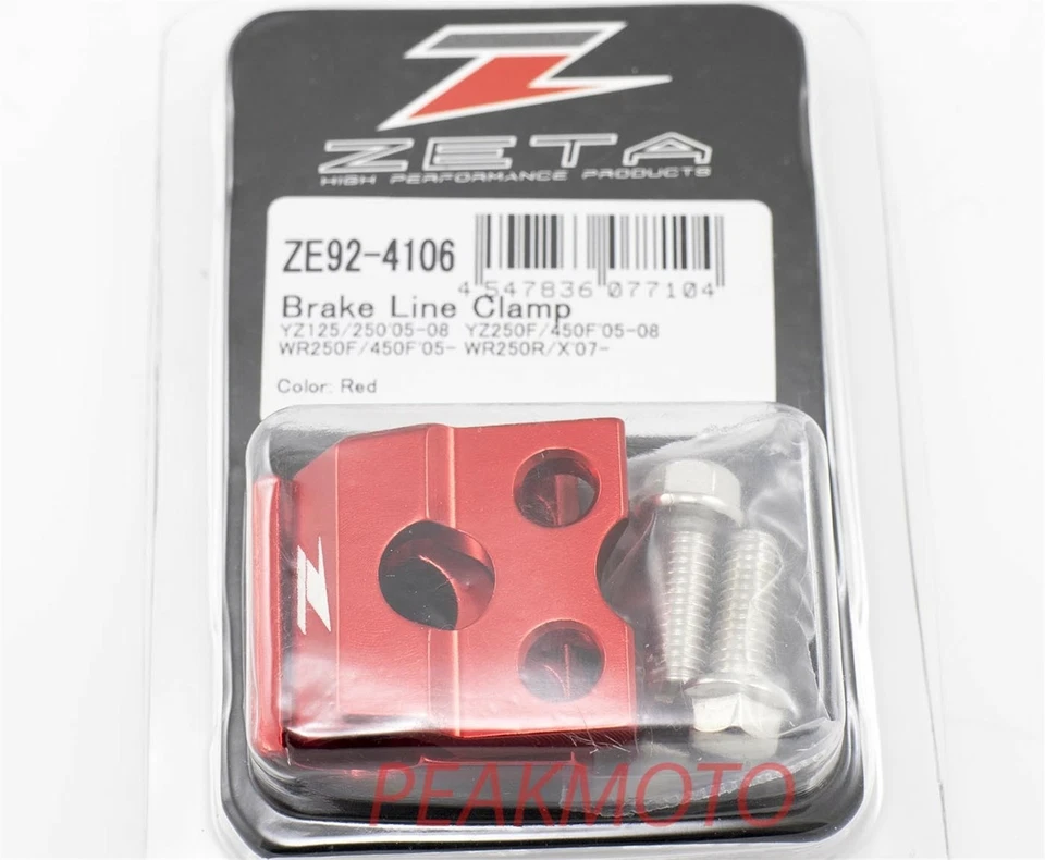 ZETA - ZE92-4106 - Abrazadera de línea de freno, rojo Yamaha YZ250F YZ450F 2005-2008 Foto 3 de 4