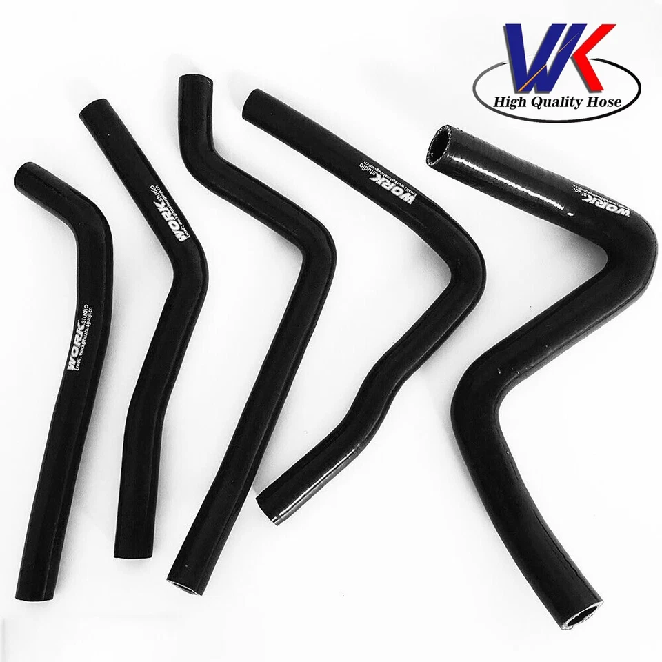 Manguera de radiador de silicona negra para Kawasaki KX250 KX 250 1990-1993 1991 1992 5 PIEZAS Foto 2 de 4