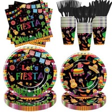 Mexican Fiesta Party Decorations Tableware - Fiesta Party Supplies, Plate, Cu...