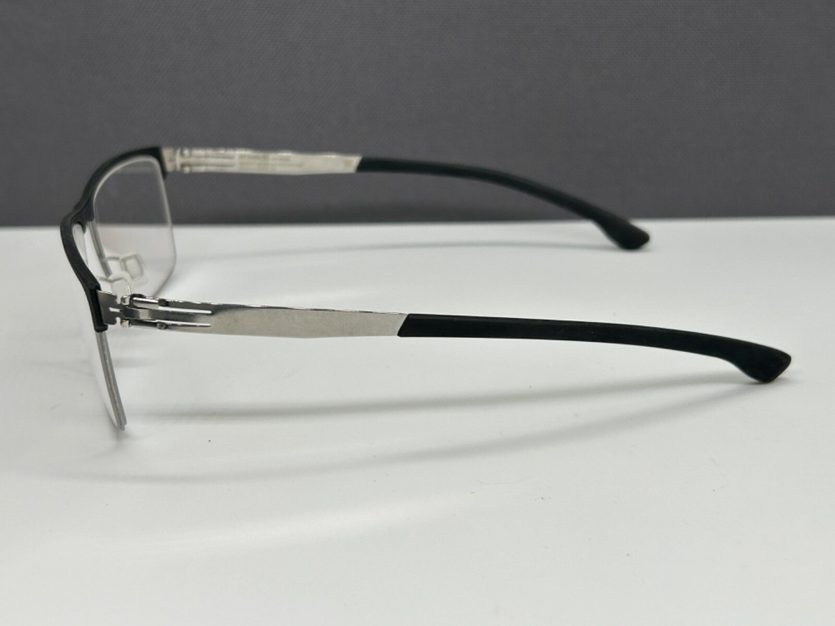 Ic! Berlin Eyeglasses Frames woman men Black Silver Angular