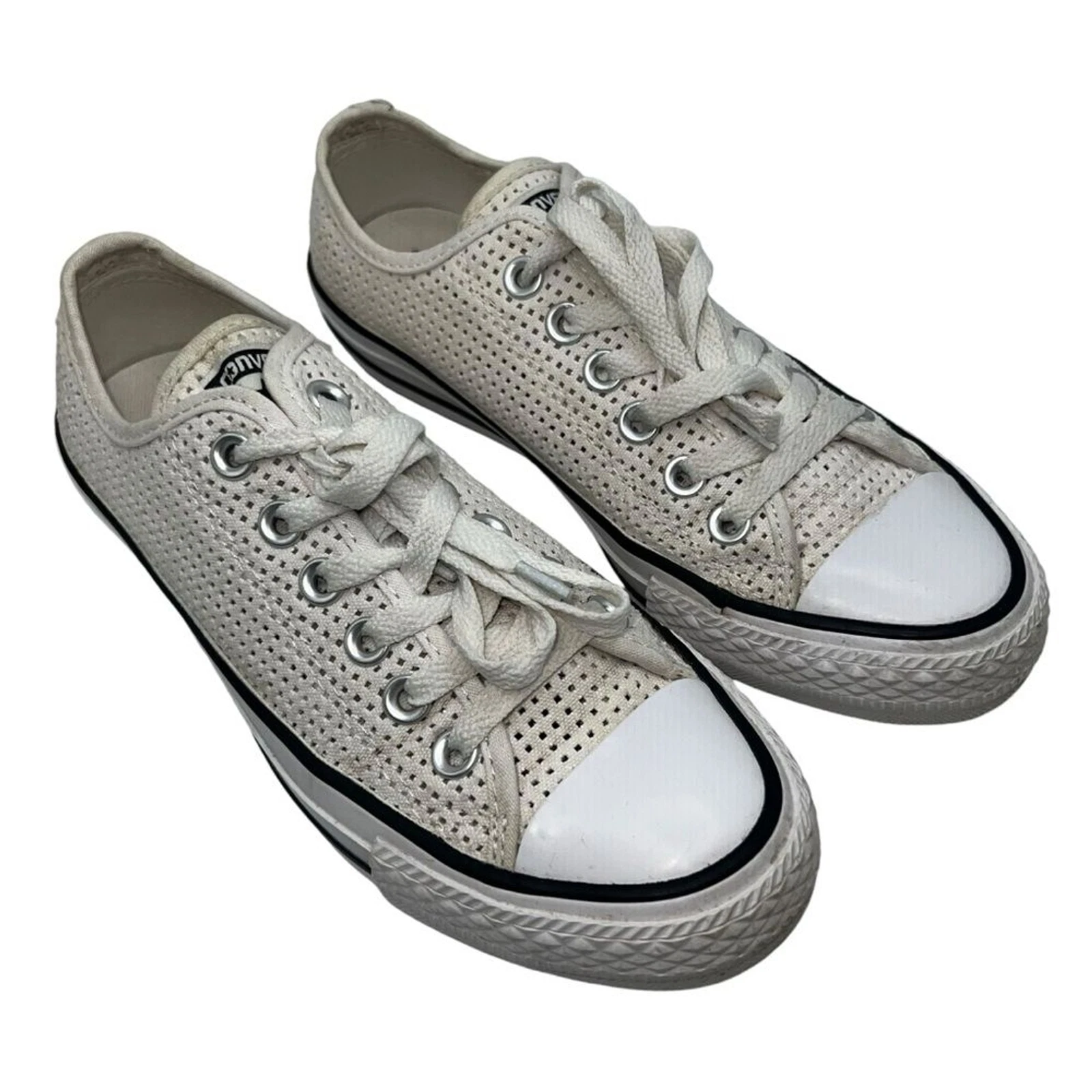 Sneakers Converse All Star traforate donna 6 5 tessuto bianco con difetti